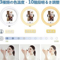 LEDリングライト ライト部分新品　三脚スタンド付き の画像