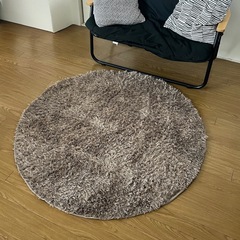 【120cm丸】 シャギーラグ グレージュ マット ナフコグレージュ マット ナフコの画像