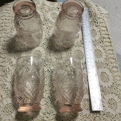 ◆無料◆ガラス容器３点セット、グラス4点セットの画像
