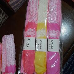 ゆかた帯　２つ、中古品　&　御こしひも新品未使用５本　&　うさぎの小物入れ　新品未使用の画像