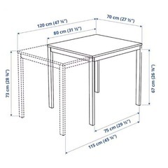 IKEA VANGSTA 伸縮テーブル 80/120x70cm ホワイトの画像