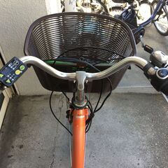 地域限定送料無料　ヤマハ　パス　ナチュラ　新基準　8,7AH　子供乗せ　オレンジ　アシスタ　ビビ　神戸市　電動自転車　の画像