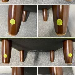 karimoku/カリモク60 Kチェア1シーター/オットマン セット モケットグリーン ラバートリー アームトップ ブナ 中古家具 店頭引取歓迎 R9841の画像