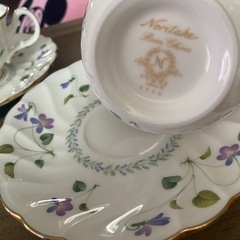 ノリタケ Noritake ヴァイオレットドリーム カップ&ソーサー すみれ　2個セットの画像