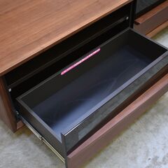 ≪yt1984ジ≫ Meuble/モーブル ブルーノII(WN) 160AVローボード 幅160cm TVボード/テレビ台/ブラウン/ウォールナット色/中古家具/宮城県仙台市 70718-10の画像