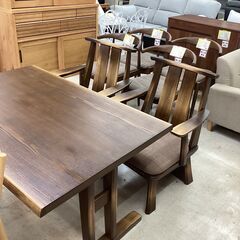 ✨協立工芸✨こたつダイニング3点セット✨回転椅子✨タモ材使用✨2289の画像