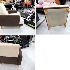 使用感あり 1人用ソファ 幅77×奥行80×高さ81cm ファブリック 布製 家具 1Pソファ 1人掛け 苫小牧西店の画像