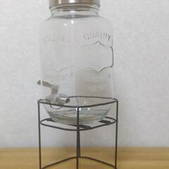 ガラス製ドリンクサーバー ★スタンド付 蛇口付きの画像