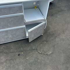 大阪❗️♻️エコマックス♻️配送も可🙌⭕️「5」キッチンカウンター ホワイト グレー 引き出し付きの画像