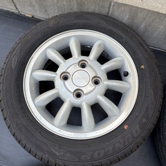 人気‼️スズキラパン純正13インチシルバー　23年DUNLOP4本セット⭐️の画像