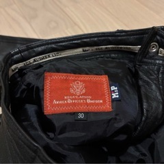 AVIREX leather pants レザーパンツ ブーツカット フレア 牛の画像