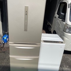 冷蔵庫と洗濯機2セットで販売です。 
配送可能の画像