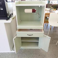 《月末限定！》ジモティー見た！で10%OFF【食器棚】レンジボード キッチンボード 永野家具 キッチン収納 美品 : グリーン の画像