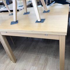 ★リユースのサカイ春日部店★KJ11067  拡張ダイニングセット2人用 ナチュラル H75×W90～170×D90 クリーニング済みの画像