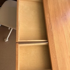 無印良品　机(オーク材)とワーキングチェア　セット の画像