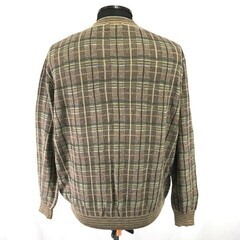 イタリア製★ボット/BOTTO★Vネック/長袖/3Dニットセーター【メンズM/茶系/brown/コットン】Tops/Vintage◆zBH583の画像