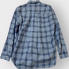 コラボ商品 UNIQLO×MARNI オーバーサイズプリントシャツ メンズ S チェック柄 ボタンダウン ブルー 青の画像