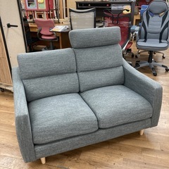 S739 ⭐ NITORI ニトリ ファブリック２Pソファ ヘッドレスト付き 幅128 USED の画像