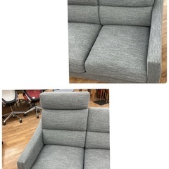 S739 ⭐ NITORI ニトリ ファブリック２Pソファ ヘッドレスト付き 幅128 USED の画像