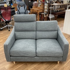 S739 ⭐ NITORI ニトリ ファブリック２Pソファ ヘッドレスト付き 幅128 USED の画像