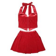 Anier ROBE. アニエルローブ リボン スエードフレアセットアップドレス ROBE de FLEURS ローブドフルール キャバドレスの画像