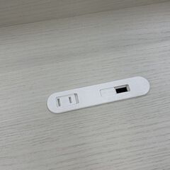 ニトリ 3WAY ベッドソファ 幅203㎝ グレー×ホワイトフレーム コンセント・USBポート付き 3人掛けソファ ソファベッド 札幌市手稲区の画像