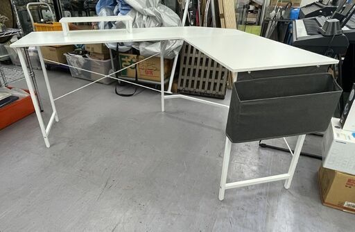8/21中取り置き L字デスク 幅150×奥行120×高さ75cm パソコンデスク フリーデスク コーナー型デスク 机 テーブル ホワ