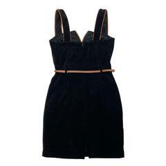 ROBE de FLEURS Glossy ローブドフルールグロッシー レザーパイピングウエストカットベルトタイトキャバドレスの画像