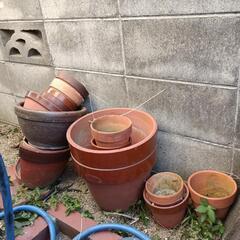 陶器の植木鉢いろいろの画像