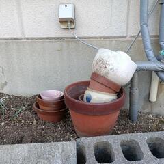 陶器の植木鉢いろいろの画像