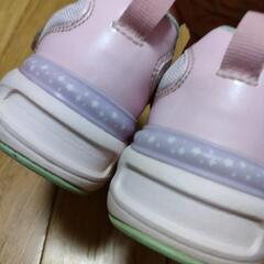 　靴　キッズ　子供靴　スニーカー　運動靴　moon STAR アリエル　光るスニーカー　16cm ピンク 女の子　ディズニー　記名無しの画像