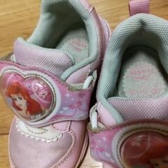 　靴　キッズ　子供靴　スニーカー　運動靴　moon STAR アリエル　光るスニーカー　16cm ピンク 女の子　ディズニー　記名無しの画像