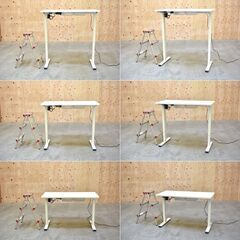 ≪yt1985ジ≫ 美品 FLEXISPOT/フレキシスポット 電動昇降デスク EG1 ホワイト 幅120cm 奥行60cm スタンディングデスク 中古家具/宮城県仙台市 70718-13の画像