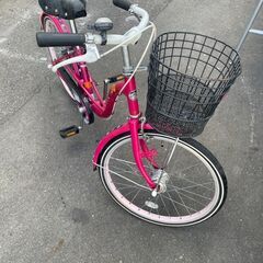 リサイクルショップどりーむ天保山店　No350 自転車　キッズ　２０インチ　鍵付き　ピンクの画像