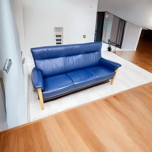 カリモク家具 ZW3703E570 ソファ／3人掛けソファ  ブルー　高級家具