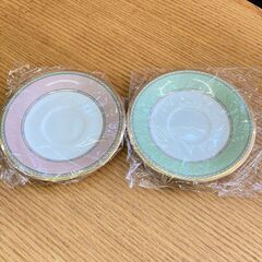 店頭引き渡し 未使用 Noritake YOSHINO ノリタケ ヨシノ ティーカップ ソーサー 2客セット グリーン ピンクの画像