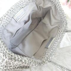 美品ANTEPRIMA保存袋付き リボン編み込みワイヤーバッグ シルバーの画像