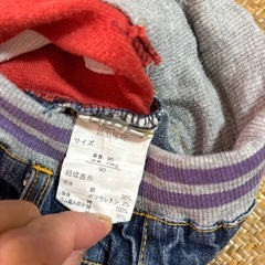 90 デニム　チェック　ハーフパンツ　ワッペンの画像