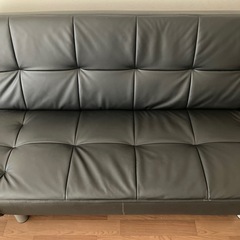 【運び出してくれる方限定】3人掛けソファベッド（黒）の画像