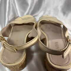 PRADA プラダ ジュートウェッジソールサンダル パテントレザー 夏レディースサンダルの画像