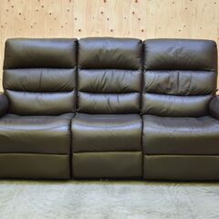 ≪yt1986ジ≫ nitori/ニトリ 3人掛け電動リクライニングソファ Nビリーバ レザー 本革＋合成皮革 N-BELIEVA LEATHER 中古家具/宮城県仙台市 70718-04の画像