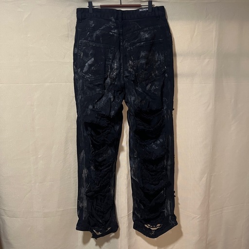 BALENCIAGA SUPER DESTROYED BAGGYパンツ　ブラック