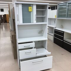 【ジャングルジャングル和歌山店】【Wa1880】レンジボード 食器棚 ニトリ ホワイト RIPE-90KBS リユースショップ リサイクルショップ 中古家具 中古家電 中古自転車 古着 冷蔵庫 洗濯機 エアコン 電子レンジ テレビ オフィス家具 ヴィンテージ アンティーク  和歌山市 岩出市 海南市 岬町 和歌山 大阪の画像