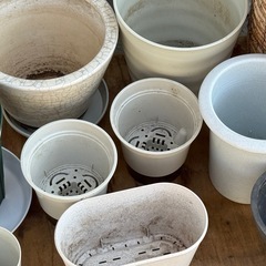 無料で！植木鉢全部まとめて◇陶器製1個◇プラスチック製7個◇木製1個◇差し上げます！の画像