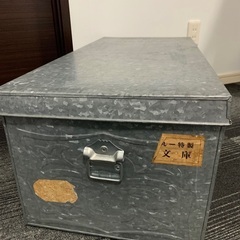美品　希少　昭和時代のブリキの収納ケース　昭和レトロ　アンティーク雑貨の画像