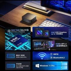 ミニpc 第12世代インテルTwin Lake-N150 minipc 16GBの画像