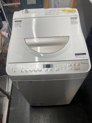 【中古】 ¥12,800 シャープ洗濯機 5.5kg熱乾燥3.5kg 【IG078】