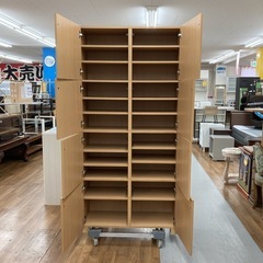 ジモティー限定価格！S739 ⭐ 大容量 シューズボックス 下駄箱 玄関収納 ハイタイプ 幅88cm USEDの画像