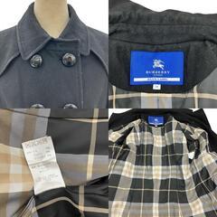 186005 現状品 BURBERRY BLUE LABEL バーバリー ブルーレーベル ロングコート 黒  裏地チェック レディース [A1000025388649A]の画像