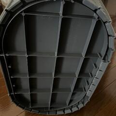 折りたためるランドリーバスケット ラタン調 グレー (大)の画像